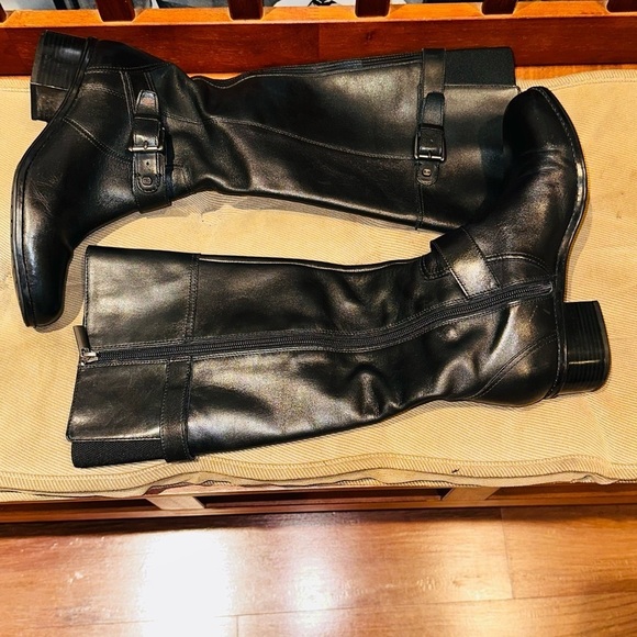 Bandolino Shoes - Bandolino Women Black Leather Riding Boots.